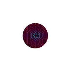 Circuit Hexagonal Geometric Pattern Background Purple 1  Mini Magnets