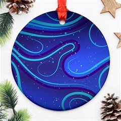 Spiral Shape Blue Abstract Ornament (round)