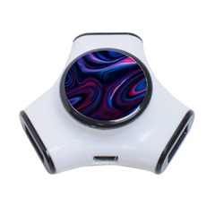 Purple Blue Swirl Abstract 3-port Usb Hub