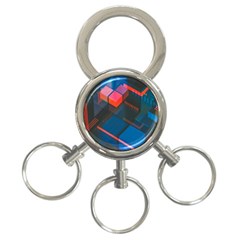 Minimalist Abstract Shaping  Abstract Digital Art 3-ring Key Chain