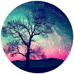 Tree Abstract Field Galaxy Night Nature Wooden Puzzle Round by Jancukart