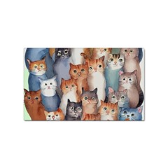 Cats Watercolor Pet Animal Mammal Sticker Rectangular (100 Pack) by Jancukart