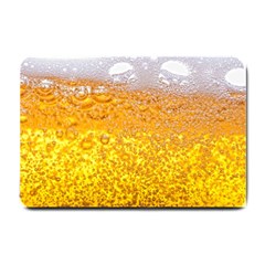 Texture Pattern Macro Glass Of Beer Foam White Yellow Bubble Small Doormat by Semog4