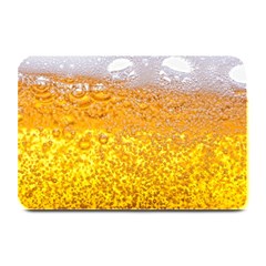 Texture Pattern Macro Glass Of Beer Foam White Yellow Bubble Plate Mats by Semog4