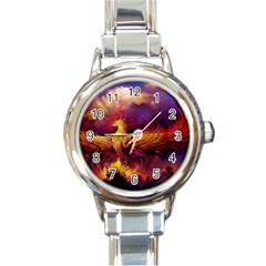 Phoenix Bird Round Italian Charm Watch