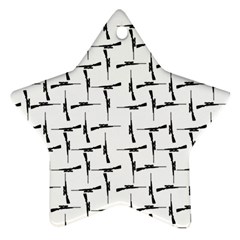 Precision Pursuit: Hunting Motif Black And White Pattern Ornament (star) by dflcprintsclothing