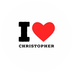 I Love Christopher  Wooden Puzzle Round by ilovewhateva