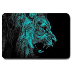 Angry Male Lion Predator Carnivore Large Doormat by Semog4