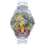 Psychedelic Rock Jimi Hendrix Stainless Steel Analogue Watch Front