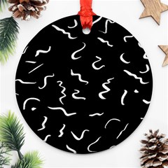 Scribbles Lines Drawing Picture Ornament (round)