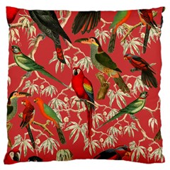 Vintage Tropical Birds Pattern In Pink Large Cushion Case (two Sides)