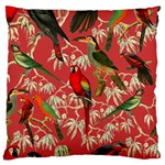 Vintage Tropical Birds Pattern in Pink Large Cushion Case (Two Sides) Front