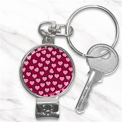 Pattern Pink Abstract Heart Love Nail Clippers Key Chain by Ravend