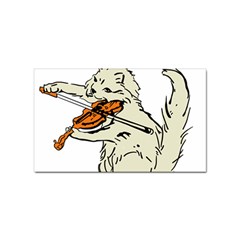 Cat Playing The Violin Art Sticker (rectangular)