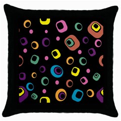 Abstract-background-retro-60s-70s Throw Pillow Case (black) by Semog4