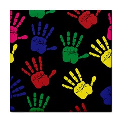 Handprints-hand-print-colourful Tile Coaster