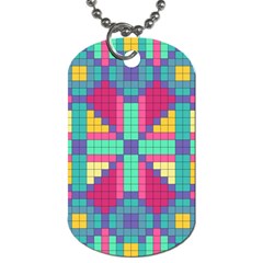 Checkerboard-squares-abstract--- Dog Tag (one Side)