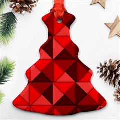 Red Diamond Shapes Pattern Ornament (christmas Tree)  by Semog4