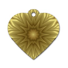 Background Pattern Golden Yellow Dog Tag Heart (two Sides) by Semog4