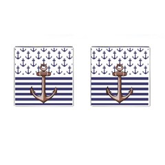 Anchor Background Design Cufflinks (square) by Semog4