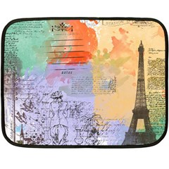 Scrapbook Paris Vintage France Two Sides Fleece Blanket (mini)