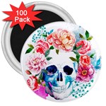 Day Of The Dead Skull Art 3  Magnets (100 pack) Front