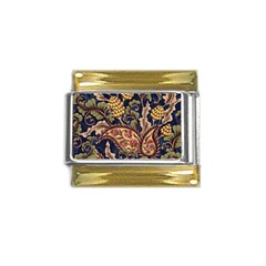 Leaves Flowers Background Texture Paisley Gold Trim Italian Charm (9mm)