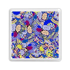 Blue Yellow Background Pattern Vector Texture Paisley Memory Card Reader (square) by Salman4z