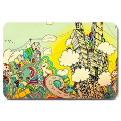 Doodle Wallpaper Artistic Surreal Large Doormat by Salman4z