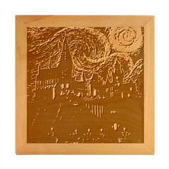 Hogwarts Castle Van Gogh Wood Photo Frame Cube by Salman4z