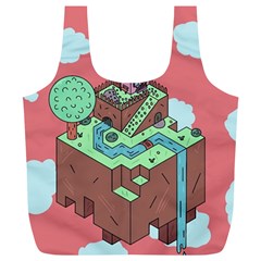 Minimal Digital Cityscape Full Print Recycle Bag (xl) by Salman4z