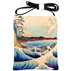 Wave Japanese Mount Fuji Woodblock Print Ocean Shoulder Sling Bag