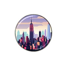 New York Skyline Cityscape Nyc New York City Landmark Hat Clip Ball Marker (4 Pack)