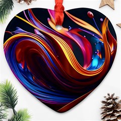 Waves Splash Liquid Paint Wall Ornament (heart) by Jancukart