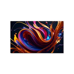 Waves Splash Liquid Paint Wall Sticker (rectangular) by Jancukart