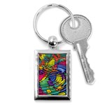 Waves Particles Vibration Atom Physics Technology Key Chain (Rectangle) Front