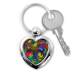 Waves Particles Vibration Atom Physics Technology Key Chain (heart) by Jancukart