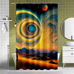 Surrealist Fantasy Dream Moon Space Shower Curtain 48  X 72  (small) 