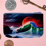 Sea Ocean Waves Rocks Sunset Artwork Large Coin Purse Back