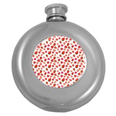 Watercolor Strawberry Round Hip Flask (5 Oz) by SychEva