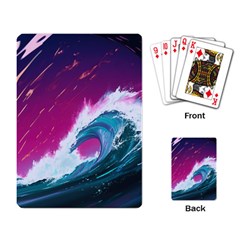 Tsunami Waves Ocean Sea Nautical Nature Water Unique Playing Cards Single Design (rectangle) by Jancukart