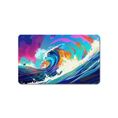 Tsunami Waves Ocean Sea Nautical Nature Water Art Magnet (name Card)