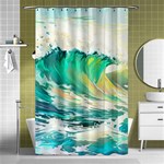 Waves Ocean Sea Tsunami Nautical 90 Shower Curtain 48  x 72  (Small)  Curtain(48  X 72 ) - 42.18 x64.8  Curtain(48  X 72 )