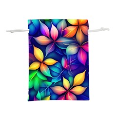 Ai Generated Artwork Leaves Nature Pattern Lightweight Drawstring Pouch (s) by Jancukart