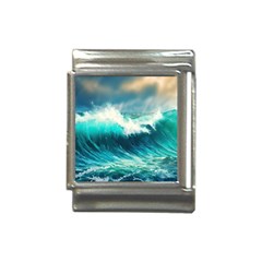 Waves Ocean Sea Tsunami Nautical Blue Italian Charm (13mm) by Jancukart