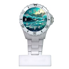 Tsunami Waves Ocean Sea Nautical Nature Water 5 Plastic Nurses Watch