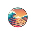 Waves Ocean Sea Tsunami Nautical 6 Hat Clip Ball Marker (4 pack) Front