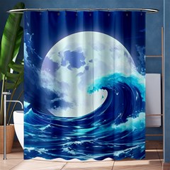 Waves Ocean Sea Tsunami Nautical 7 Shower Curtain 60  X 72  (medium) 