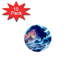 Storm Tsunami Waves Ocean Sea Nautical Nature 1  Mini Magnet (10 Pack) 