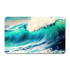 Tsunami Waves Ocean Sea Nautical Nature Water Art Ai Generated Magnet (rectangular) by Jancukart